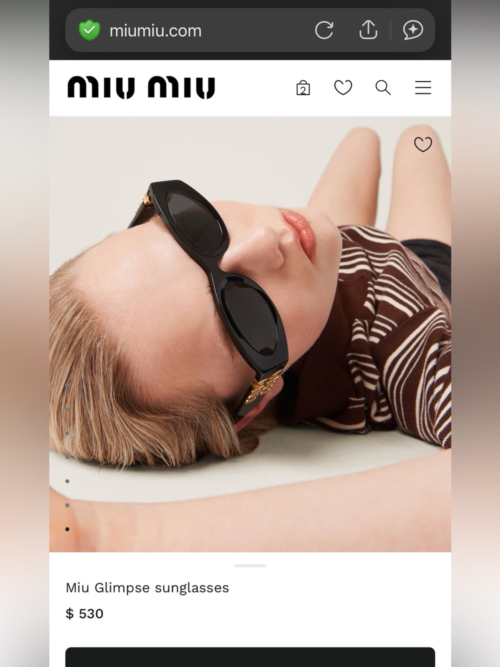 Miu Glimpse Sunglasses 🕶️ Miu Miu - Picture 7 of 7